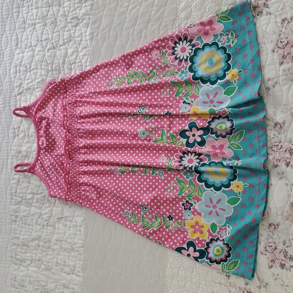The Children's place girls dress polka dots floral size 6